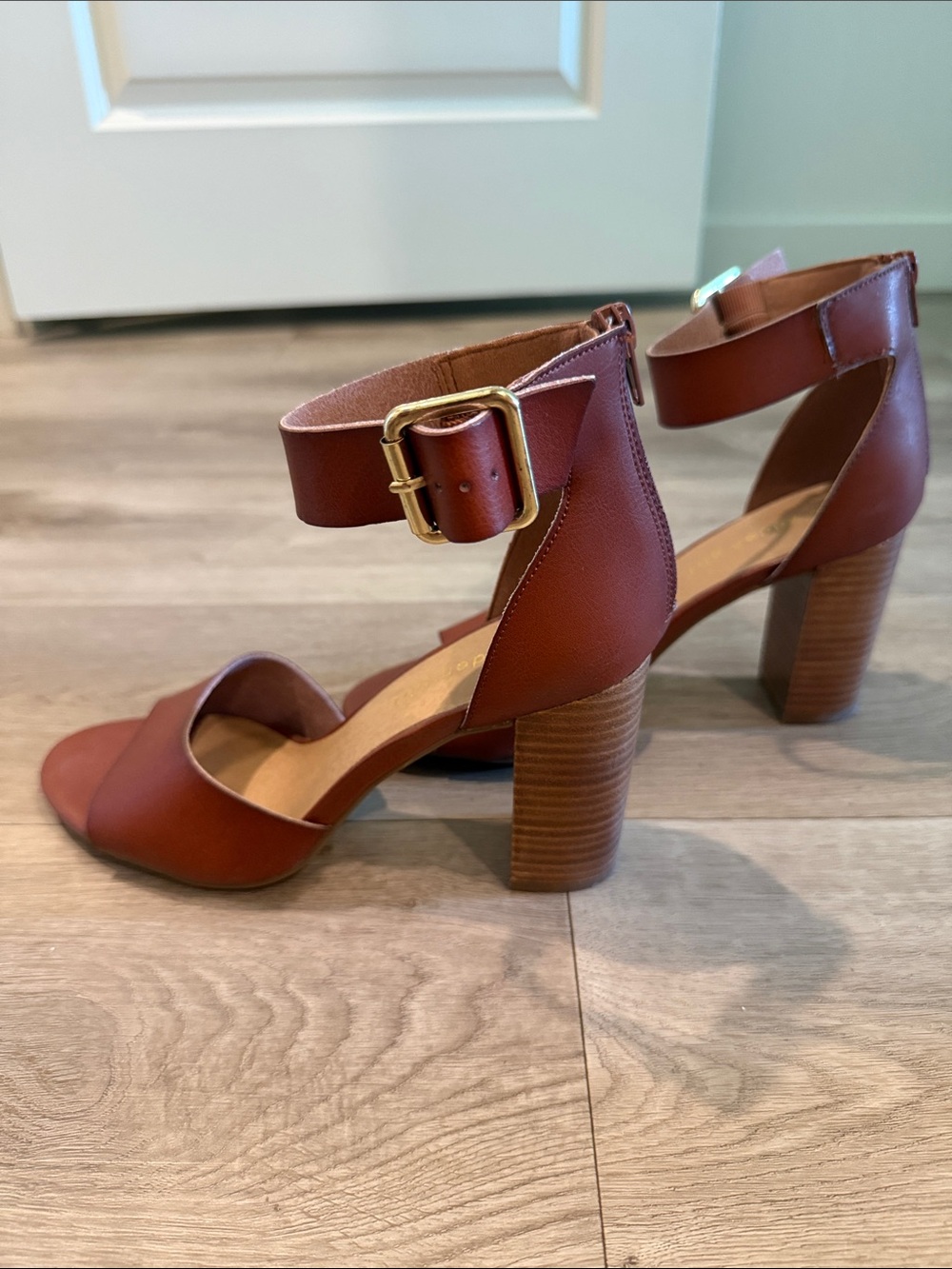 Madden Girl Harper Brown Ankle-Strap Block Heel Sandals - Picture 6 of 7
